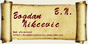 Bogdan Nikčević vizit kartica